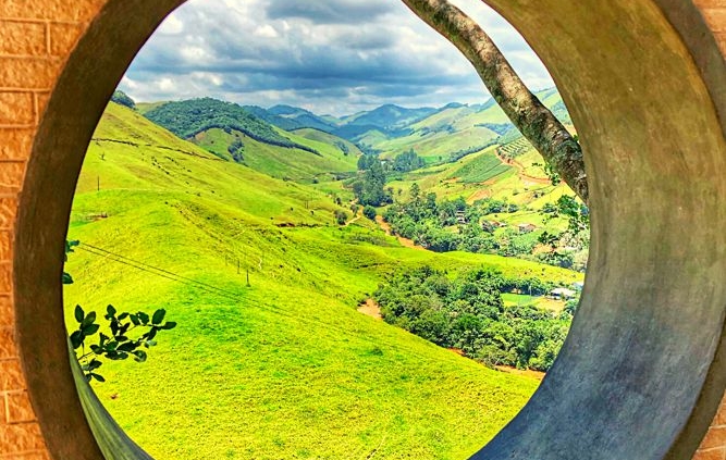 Lovely scenery seen through a circular tube