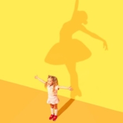 Honouring Our Dreams - Little girl with her shadow as a ballet dancer